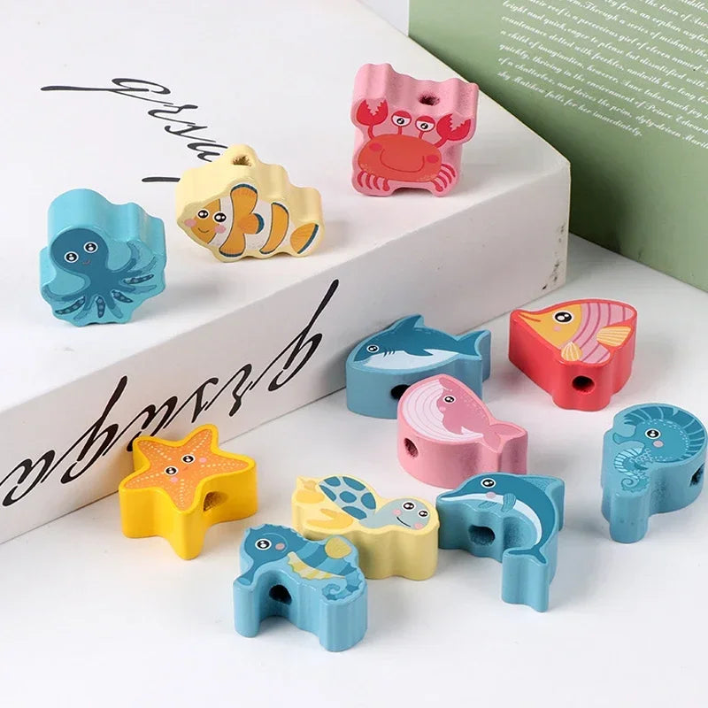 Montessori-Inspired Wooden, Fruit, Letter, and Number