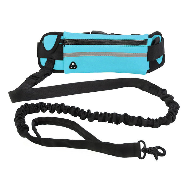 Handsfree hondenriem Huisdier wandel- en trainingsriem met schokabsorberende bungee-riem voor maximaal 180 lbs Grote honden telefoonzak en waterfleshouder