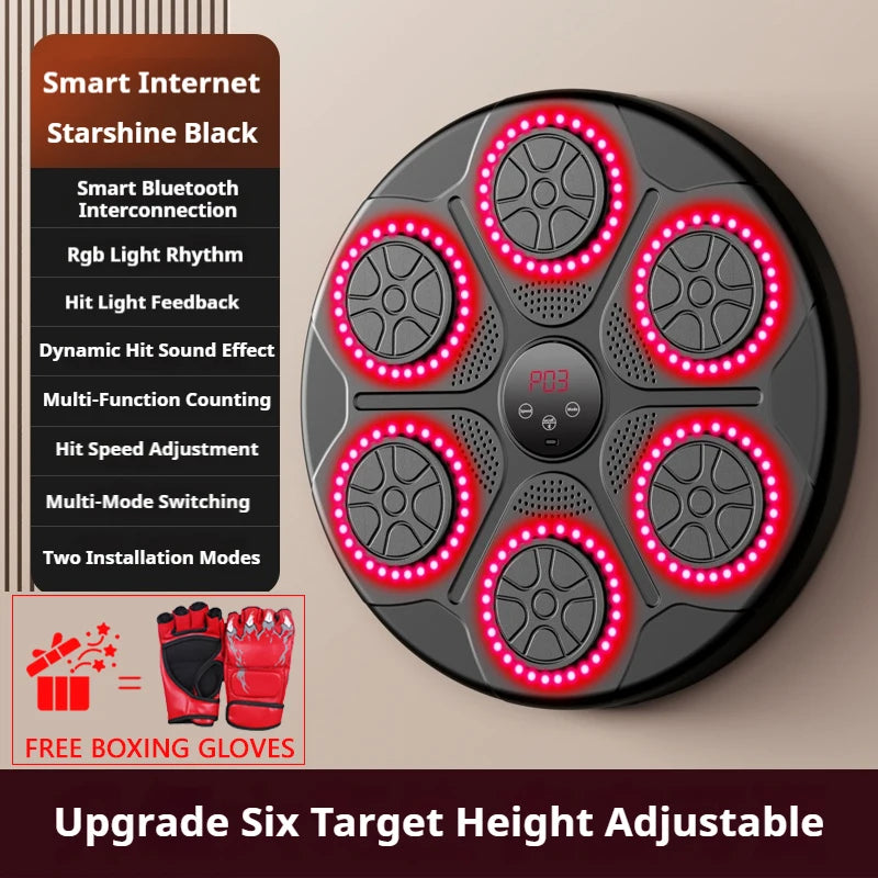 Nueva máquina de boxeo de música inteligente Bluetooth montada en la pared Entrenador de boxeo de música Gimnasio Equipo de golpeo electrónico de boxeo para el hogar