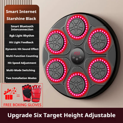 Nueva máquina de boxeo de música inteligente Bluetooth montada en la pared Entrenador de boxeo de música Gimnasio Equipo de golpeo electrónico de boxeo para el hogar