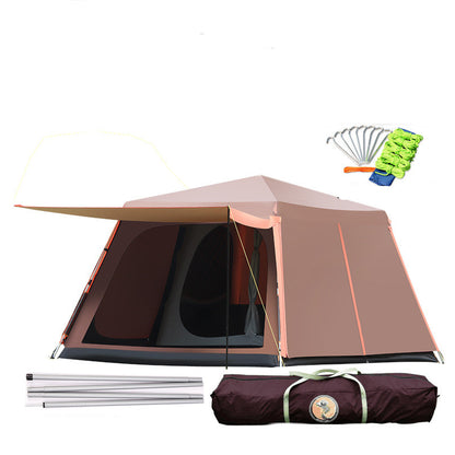 Poste de aluminio completamente automático al aire libre 3-4-5-8 personas Doble capa Espesamiento Tormenta de lluvia Campo Camping Gran Tienda