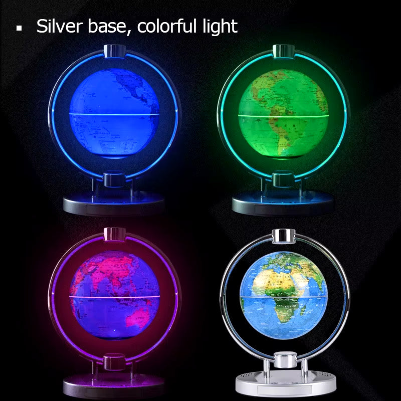 Haut-parleur Bluetooth innovant avec suspension magnétique et globe rotatif luminescent - Cadeau décoratif de 6 pouces