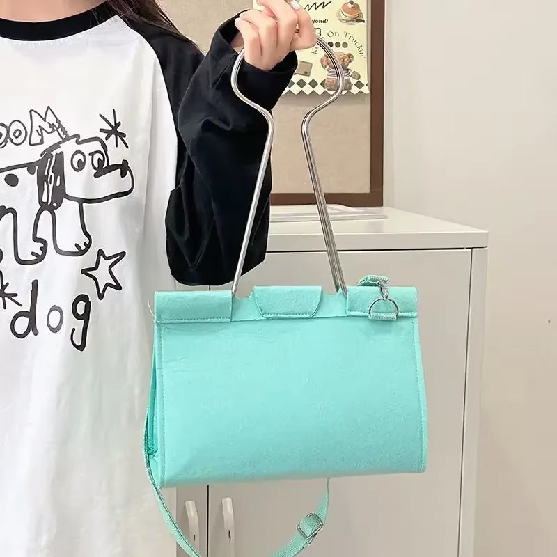 Bolso de hombro de fieltro de alta capacidad para mujer 2024 - Bolso de mano de moda para uso en la oficina