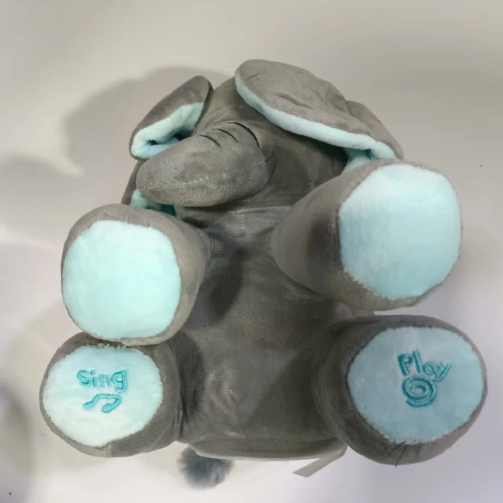 Juguete de elefante cantor de peluche animado con orejas móviles - Adorable animal de peluche para bebés