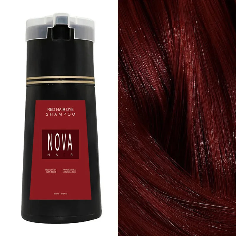 Nova Natural Moisturizing Hair Dye and Hair Care 3-in-1 Shampoo para una cobertura efectiva del cabello blanco y control de la grasa