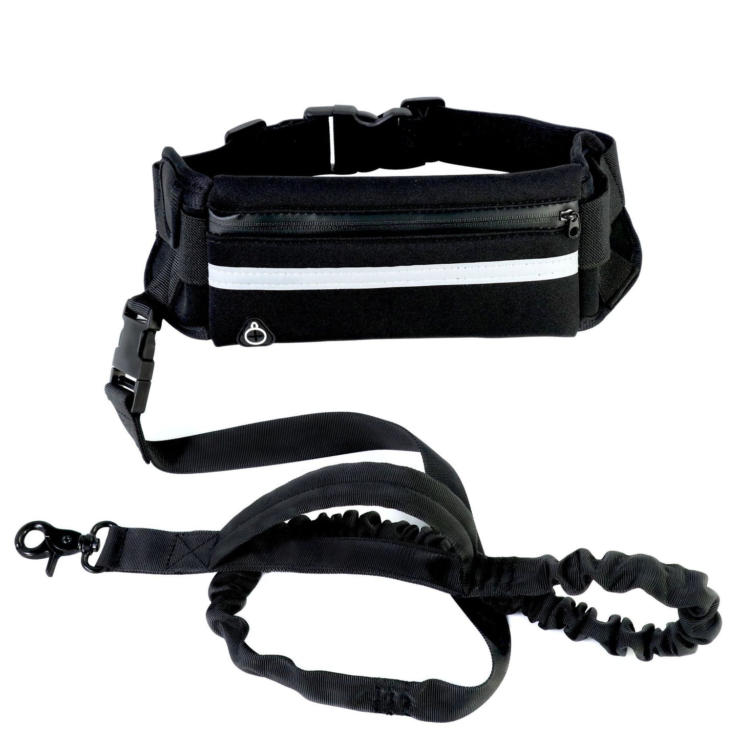 Handsfree hondenriem Huisdier wandel- en trainingsriem met schokabsorberende bungee-riem voor maximaal 180 lbs Grote honden telefoonzak en waterfleshouder