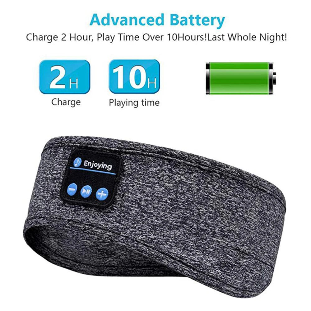 Auriculares compatibles con Bluetooth Diadema deportiva para dormir Auriculares inalámbricos elásticos Máscara musical Diadema inalámbrica para los ojos