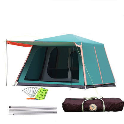 Poste de aluminio completamente automático al aire libre 3-4-5-8 personas Doble capa Espesamiento Tormenta de lluvia Campo Camping Gran Tienda