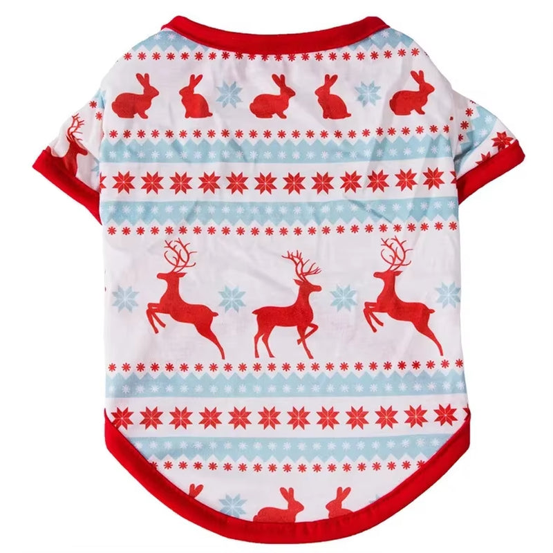 Huisdier Hond Kerst Shirt Kleding Xmas Vest Zachte Shirts Vakantie Kleine Hond Kleding Sneeuwpop Gedrukt Puppy Kostuum voor Katten of Honden