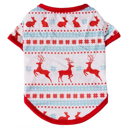 Huisdier Hond Kerst Shirt Kleding Xmas Vest Zachte Shirts Vakantie Kleine Hond Kleding Sneeuwpop Gedrukt Puppy Kostuum voor Katten of Honden