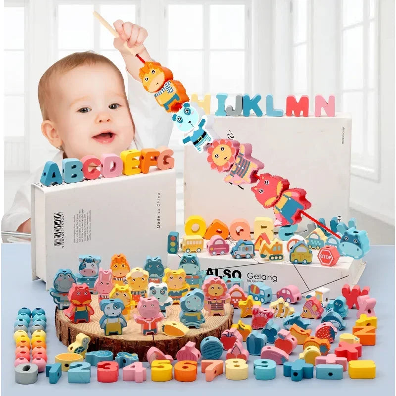 Montessori-Inspired Wooden, Fruit, Letter, and Number