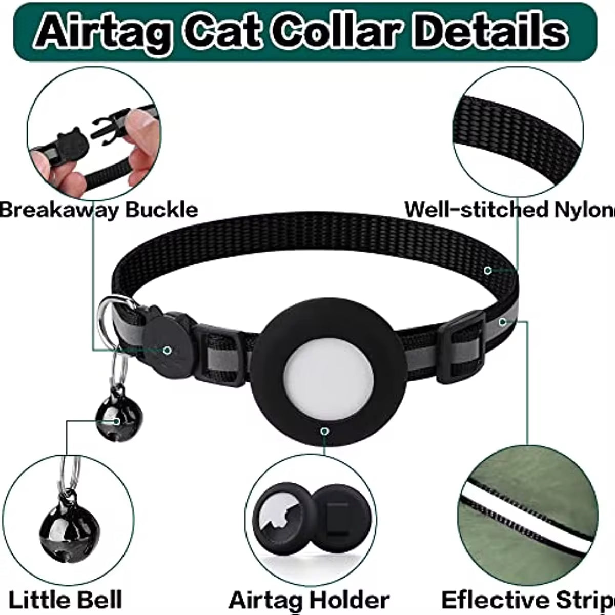 Airtag Cat, Reflective Kitten, 0.4 Inches