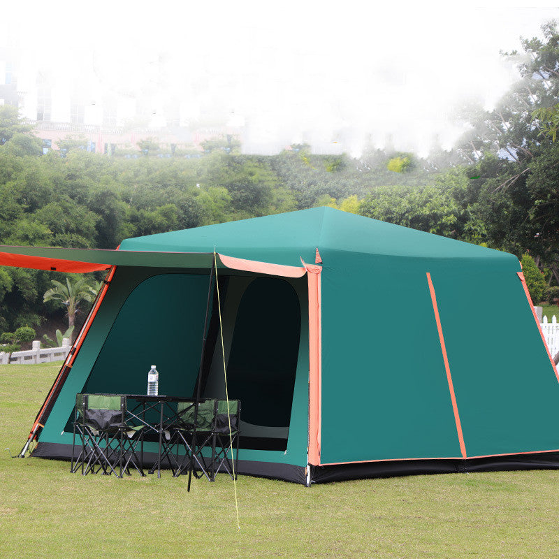 Poste de aluminio completamente automático al aire libre 3-4-5-8 personas Doble capa Espesamiento Tormenta de lluvia Campo Camping Gran Tienda