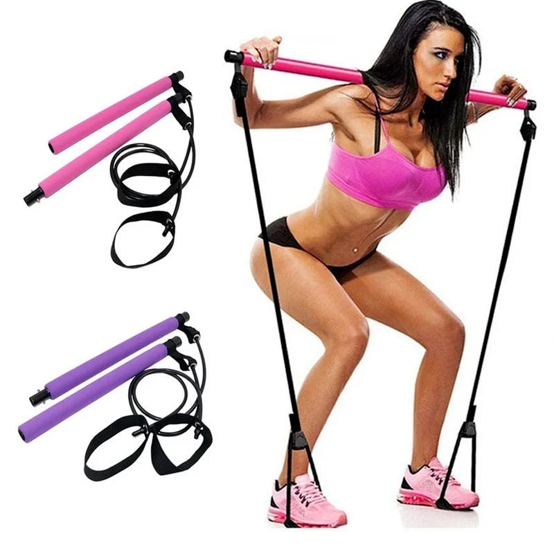 Nuevo Fitness Yoga Pilates Bar Stick Crossfit Bandas de resistencia Entrenador Yoga Pull Rods Pull Rope Portátil Gimnasio en casa Entrenamiento corporal