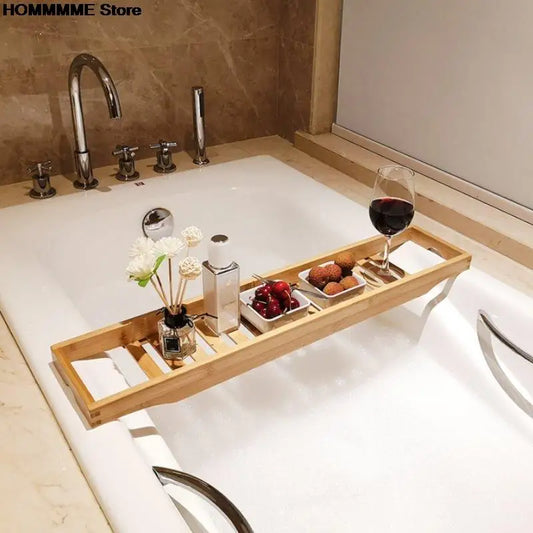 Bamboe multifunctionele antislip badplank en spa-lade