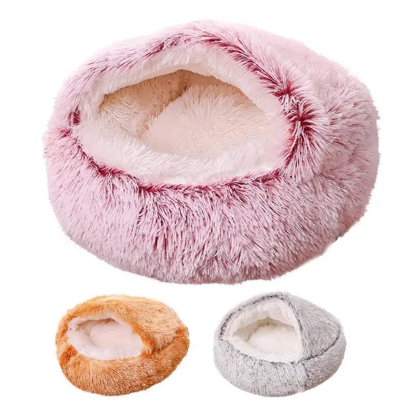 Huisdierbedden Zachte pluche katten honden huis bed voor hond met antislip bodem Indoor Cat Cave Bed Machine wasbare dierbenodigdheden