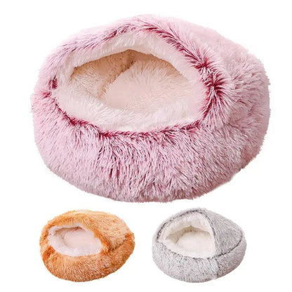 Huisdierbedden Zachte pluche katten honden huis bed voor hond met antislip bodem Indoor Cat Cave Bed Machine wasbare dierbenodigdheden