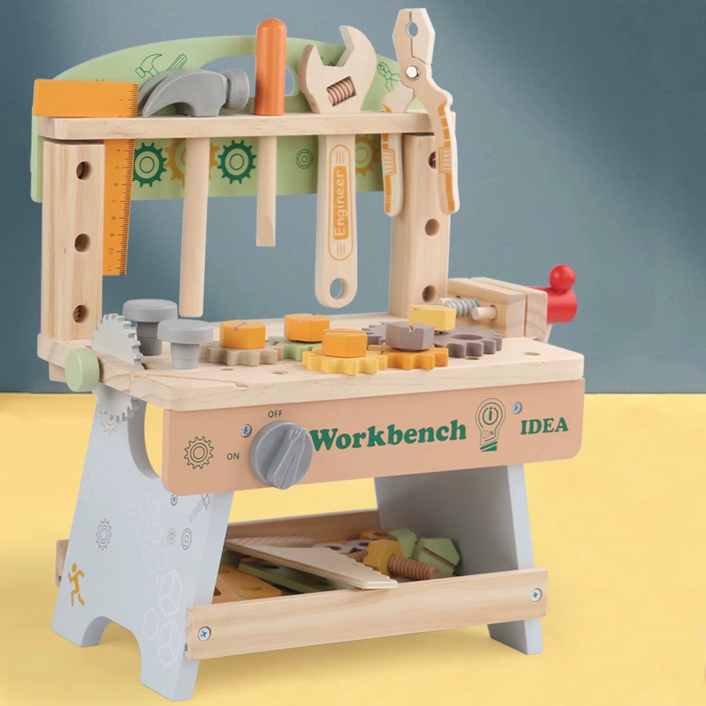 Multifunctionele houten gereedschapsbank speelset voor kinderen van 3-5 jaar - ideale doe-het-zelf reparatieset voor jongens en meisjes