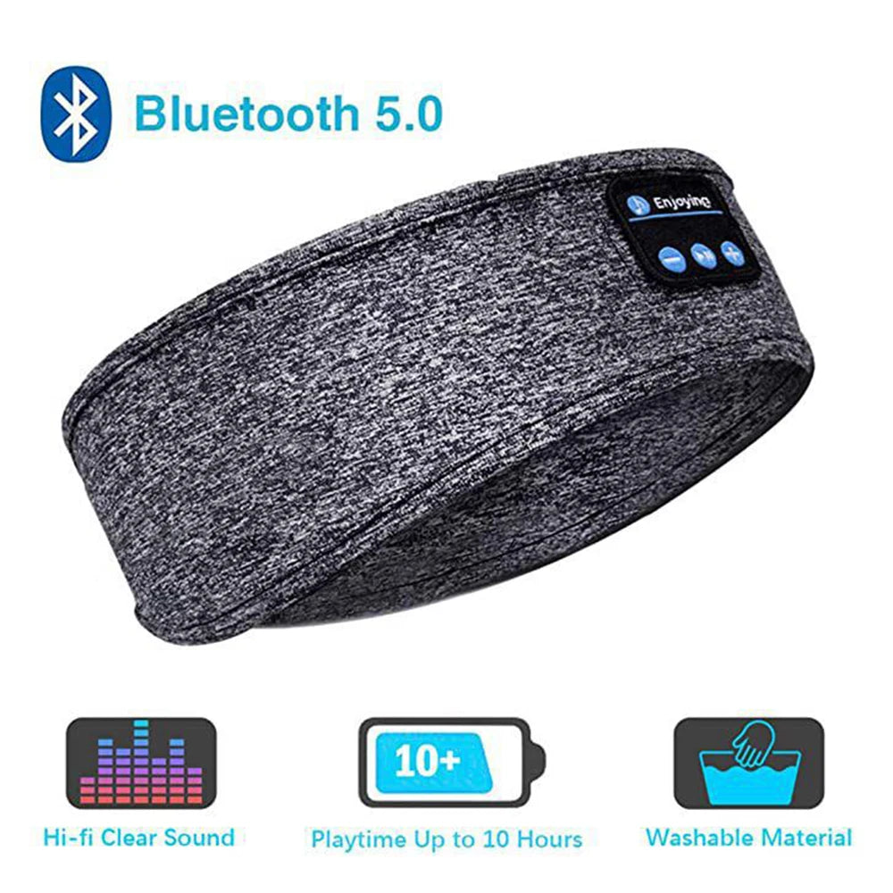 Auriculares compatibles con Bluetooth Diadema deportiva para dormir Auriculares inalámbricos elásticos Máscara musical Diadema inalámbrica para los ojos