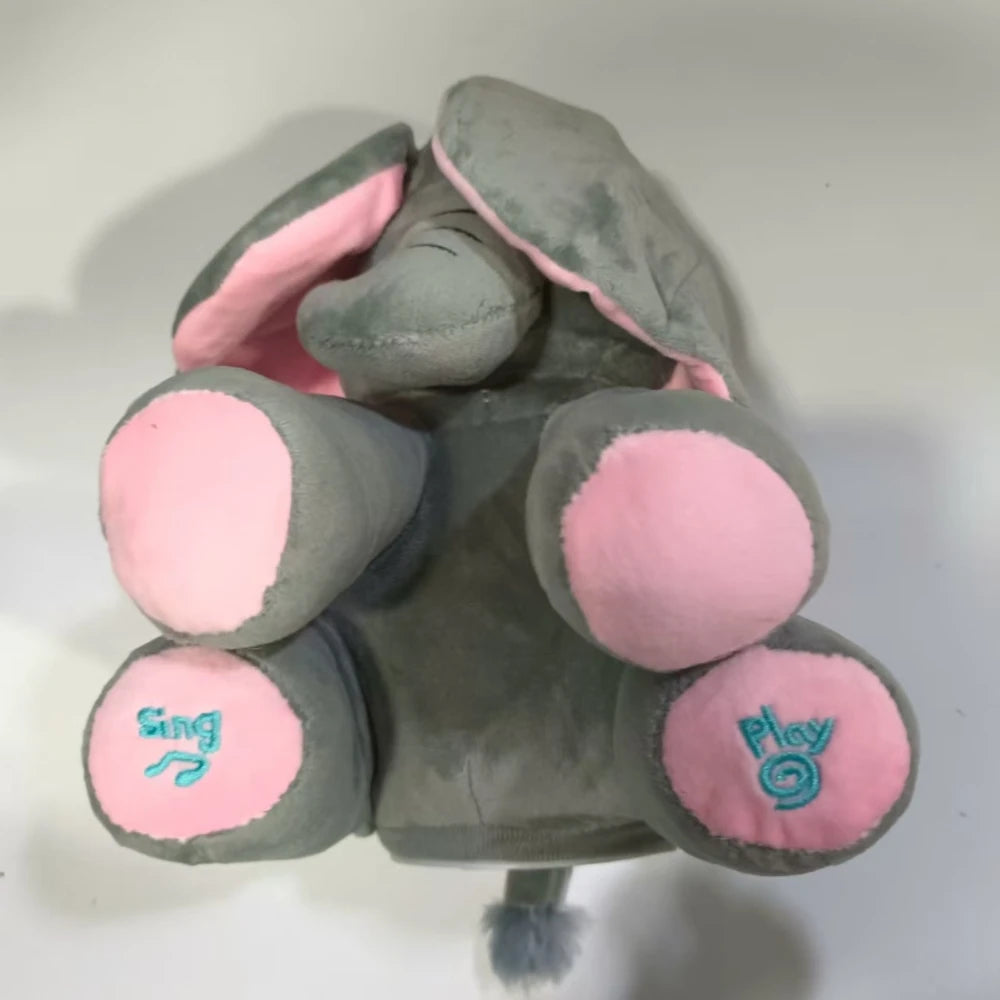 Juguete de elefante cantor de peluche animado con orejas móviles - Adorable animal de peluche para bebés