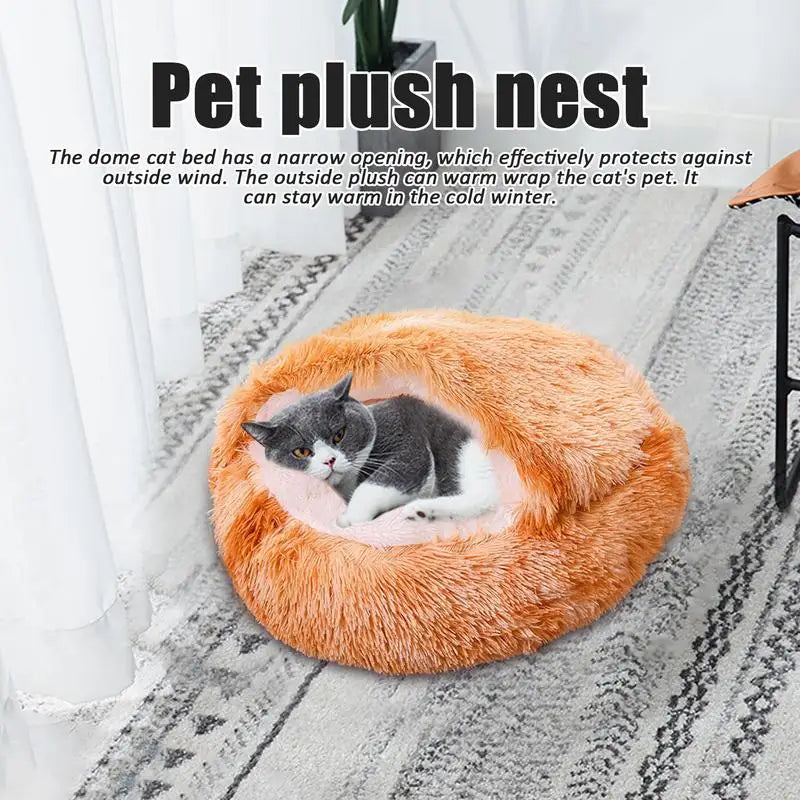 Huisdierbedden Zachte pluche katten honden huis bed voor hond met antislip bodem Indoor Cat Cave Bed Machine wasbare dierbenodigdheden