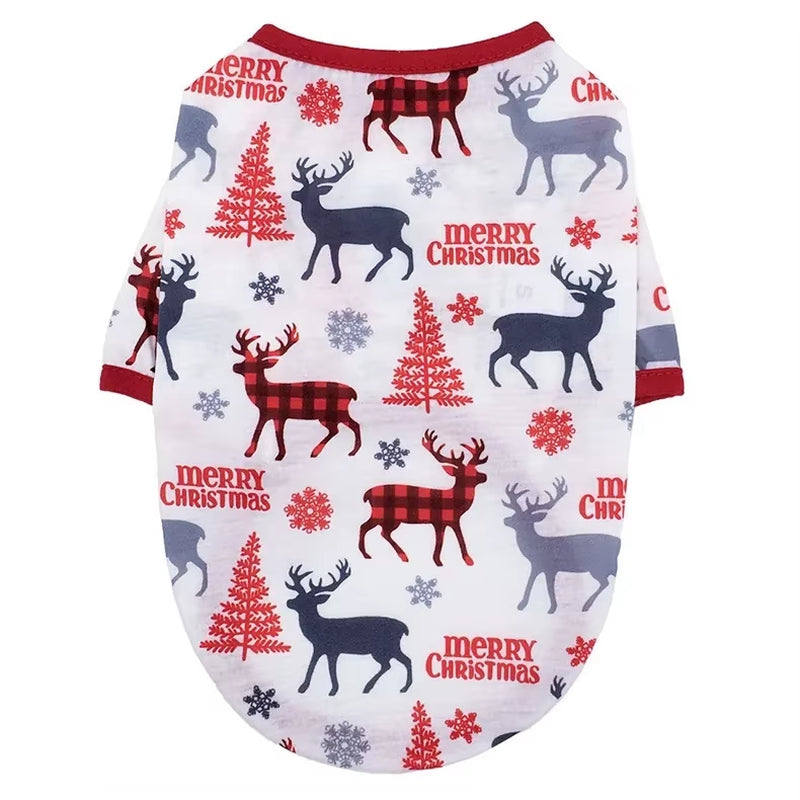 Huisdier Hond Kerst Shirt Kleding Xmas Vest Zachte Shirts Vakantie Kleine Hond Kleding Sneeuwpop Gedrukt Puppy Kostuum voor Katten of Honden