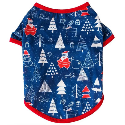 Huisdier Hond Kerst Shirt Kleding Xmas Vest Zachte Shirts Vakantie Kleine Hond Kleding Sneeuwpop Gedrukt Puppy Kostuum voor Katten of Honden