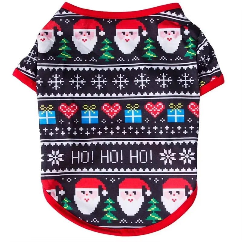 Huisdier Hond Kerst Shirt Kleding Xmas Vest Zachte Shirts Vakantie Kleine Hond Kleding Sneeuwpop Gedrukt Puppy Kostuum voor Katten of Honden