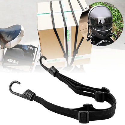 Cuerda de casco Cordón de unión de equipaje altamente elástico Motocicletas Fuerza Casco retráctil Correa de cuerda elástica con 2 ganchos