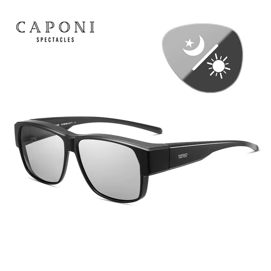 Ajuste sobre gafas de sol polarizadas para hombres UV400 Gafas al aire libre Conducción al aire libre Pesca TR-90 Cubierta del marco Gafas de sol Decoloración BS3027