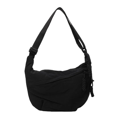 Canvas Lichtgewicht Effen Kleur Dumpling Crossbody Tas - Grote Capaciteit Koreaans-Geïnspireerde Schoudertas