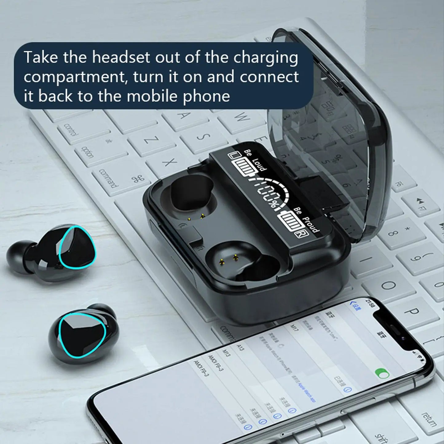 TWS M10, 3500mAh Charging, 9D Stereo, In-Ear Design, Sports Waterproof, Bluetooth 5.1