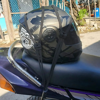 Cuerda de casco Cordón de unión de equipaje altamente elástico Motocicletas Fuerza Casco retráctil Correa de cuerda elástica con 2 ganchos