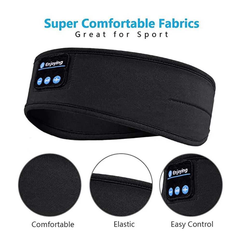 Auriculares compatibles con Bluetooth Diadema deportiva para dormir Auriculares inalámbricos elásticos Máscara musical Diadema inalámbrica para los ojos