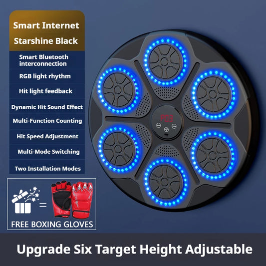 Nueva máquina de boxeo de música inteligente Bluetooth montada en la pared Entrenador de boxeo de música Gimnasio Equipo de golpeo electrónico de boxeo para el hogar