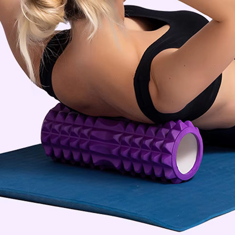 Rodillo de espuma de 26 cm para yoga y pilates - Equipo de fitness de gimnasio para masajes de espalda y entrenamientos en casa