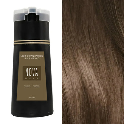 Nova Natural Moisturizing Hair Dye and Hair Care 3-in-1 Shampoo para una cobertura efectiva del cabello blanco y control de la grasa