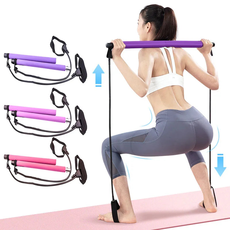 Nuevo Fitness Yoga Pilates Bar Stick Crossfit Bandas de resistencia Entrenador Yoga Pull Rods Pull Rope Portátil Gimnasio en casa Entrenamiento corporal