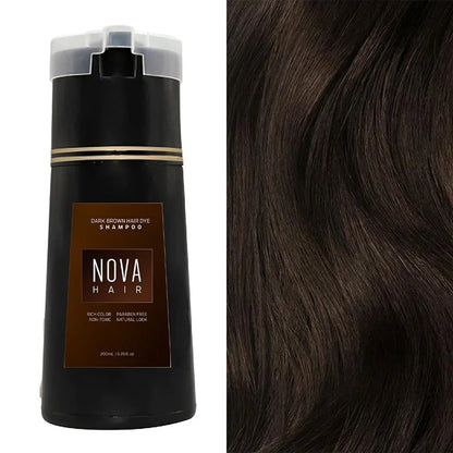 Nova Natural Moisturizing Hair Dye and Hair Care 3-in-1 Shampoo para una cobertura efectiva del cabello blanco y control de la grasa