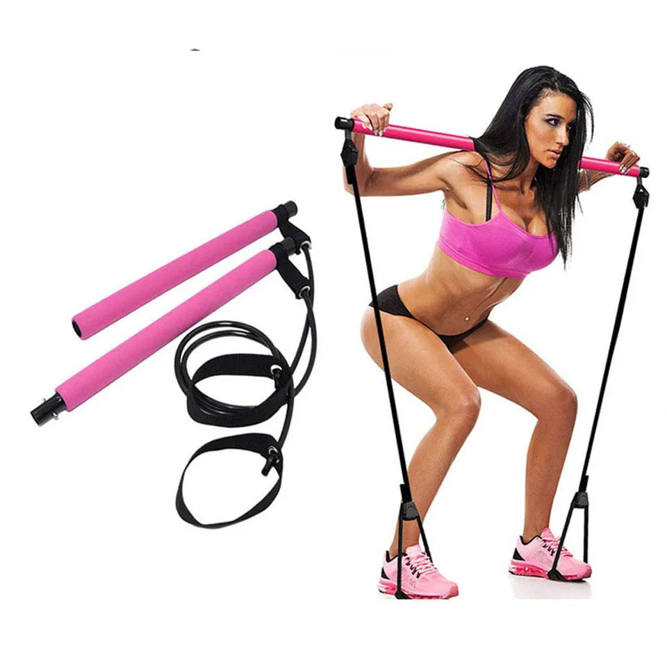 Nuevo Fitness Yoga Pilates Bar Stick Crossfit Bandas de resistencia Entrenador Yoga Pull Rods Pull Rope Portátil Gimnasio en casa Entrenamiento corporal