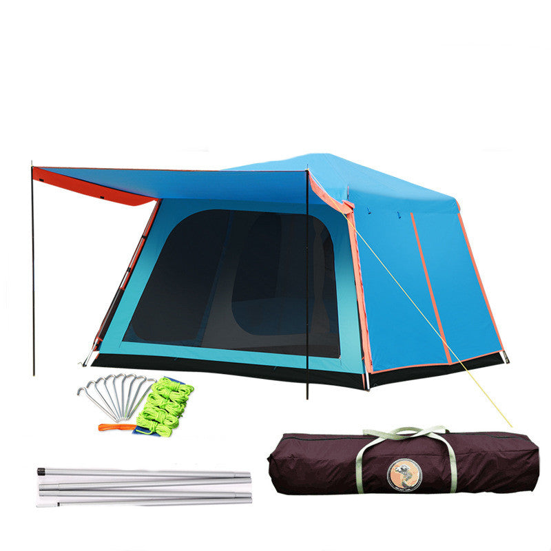 Poste de aluminio completamente automático al aire libre 3-4-5-8 personas Doble capa Espesamiento Tormenta de lluvia Campo Camping Gran Tienda