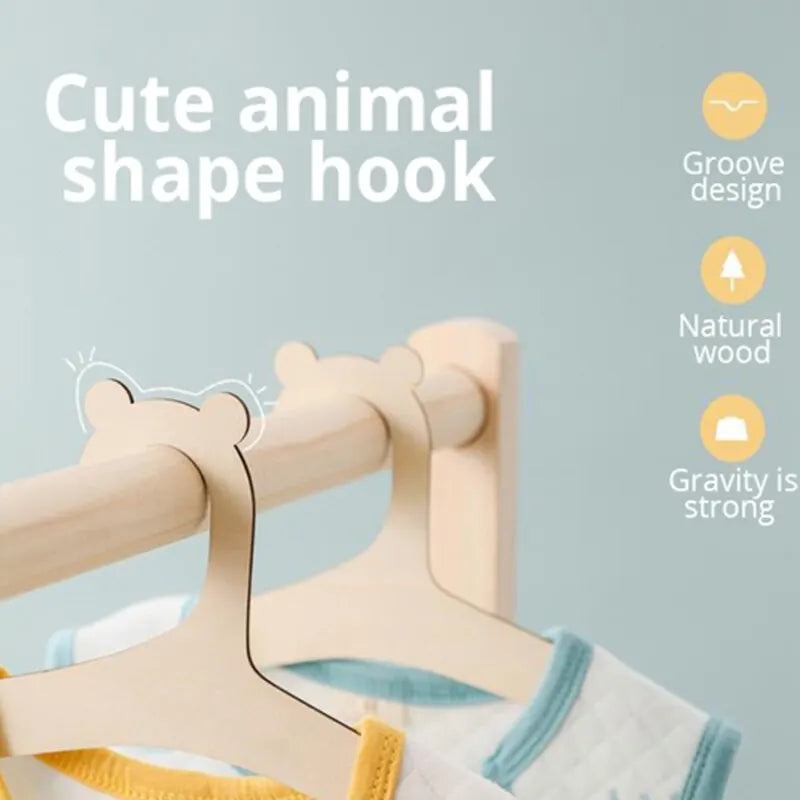 10 Pcs Percha Creativa para Bebés Percha de Madera para Bebé Decoración de Habitación de Bebé para Niños Presente