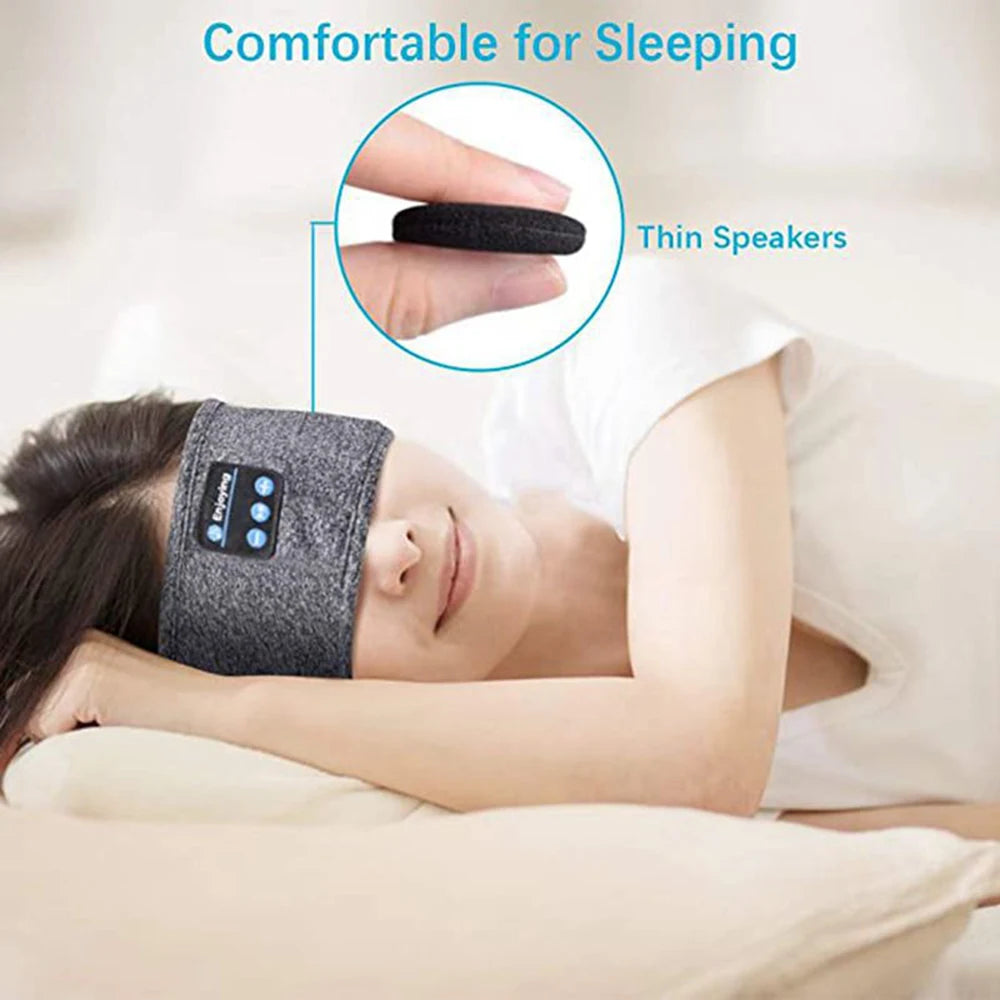 Auriculares compatibles con Bluetooth Diadema deportiva para dormir Auriculares inalámbricos elásticos Máscara musical Diadema inalámbrica para los ojos