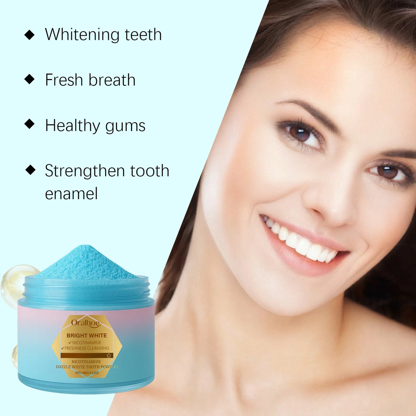 Pasta de dientes con niacinamida, reducción de manchas, reparación de caries y aliento