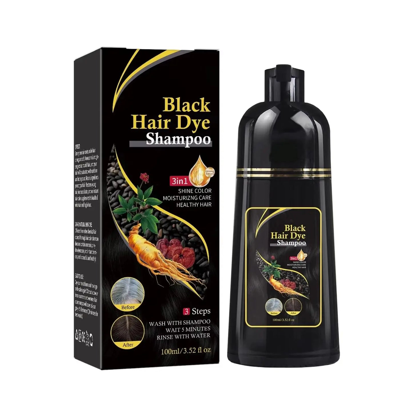 Nova Natural Moisturizing Hair Dye and Hair Care 3-in-1 Shampoo para una cobertura efectiva del cabello blanco y control de la grasa