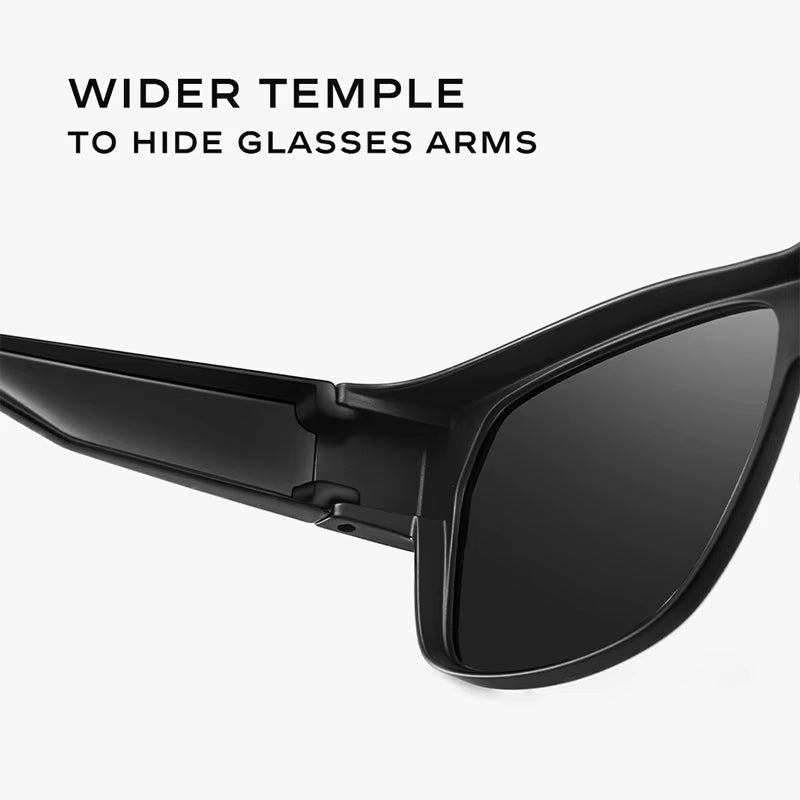 Ajuste sobre gafas de sol polarizadas para hombres UV400 Gafas al aire libre Conducción al aire libre Pesca TR-90 Cubierta del marco Gafas de sol Decoloración BS3027