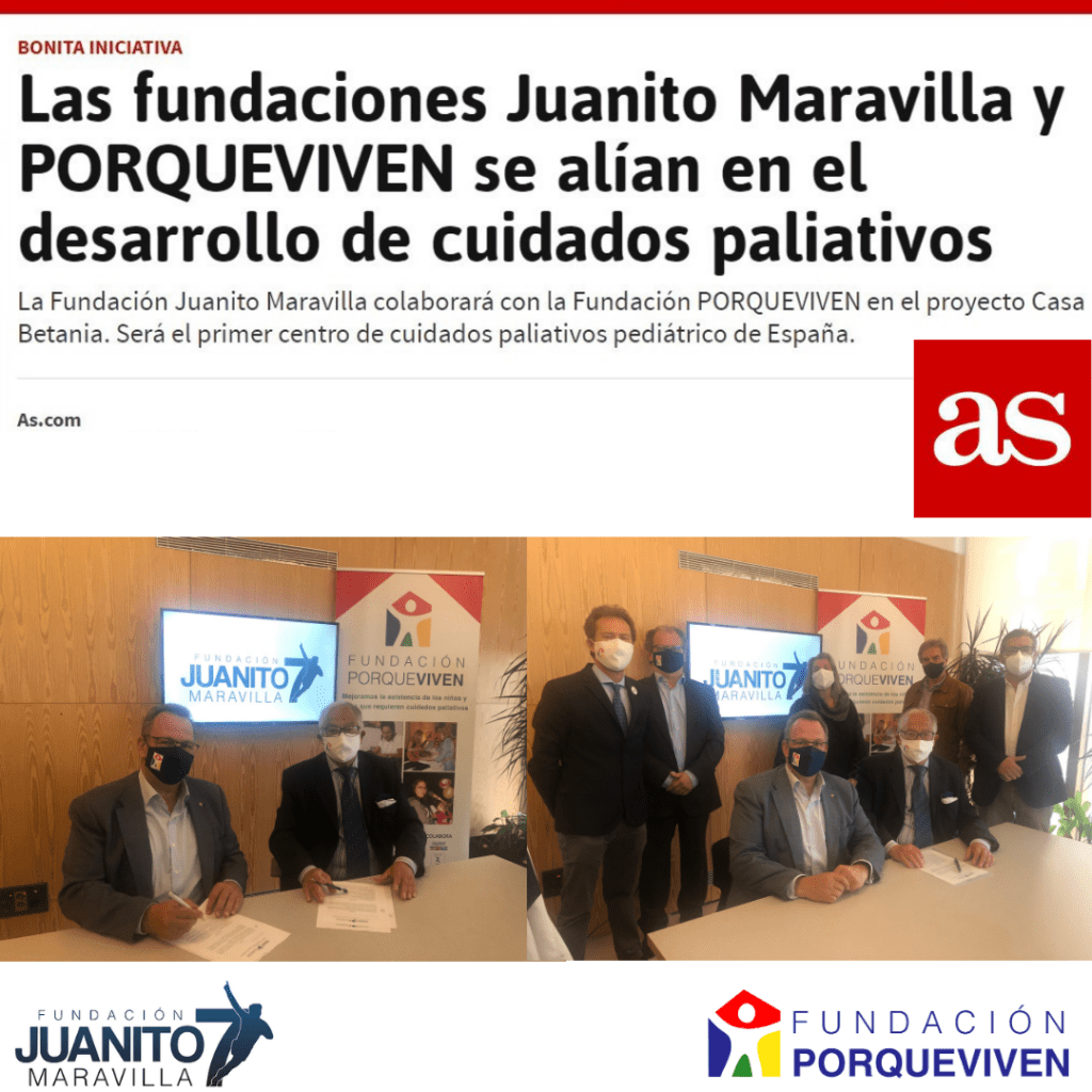 Paediatric palliative care Madrid Representatives of Juanito Maravilla and CAPPI Fundación porqueViven sign an alliance for paediatric palliative care in Madrid. CAPPI Porque Viven Foundation