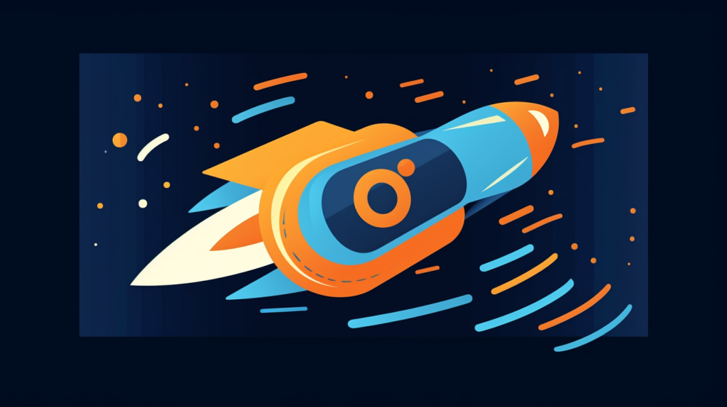 An illustration, blue and, surrounded by