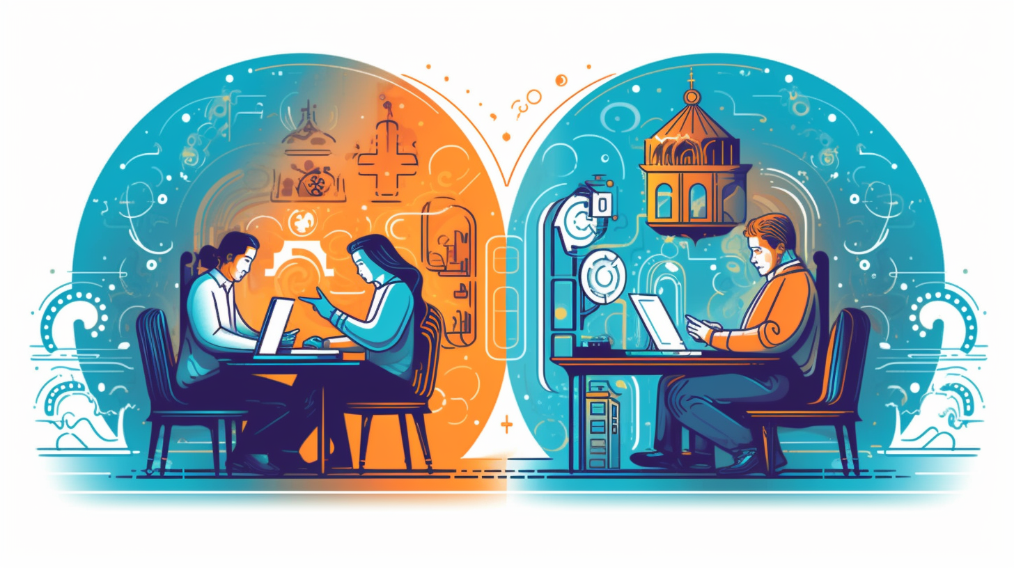 Dois grupos, separados por, que sugerem