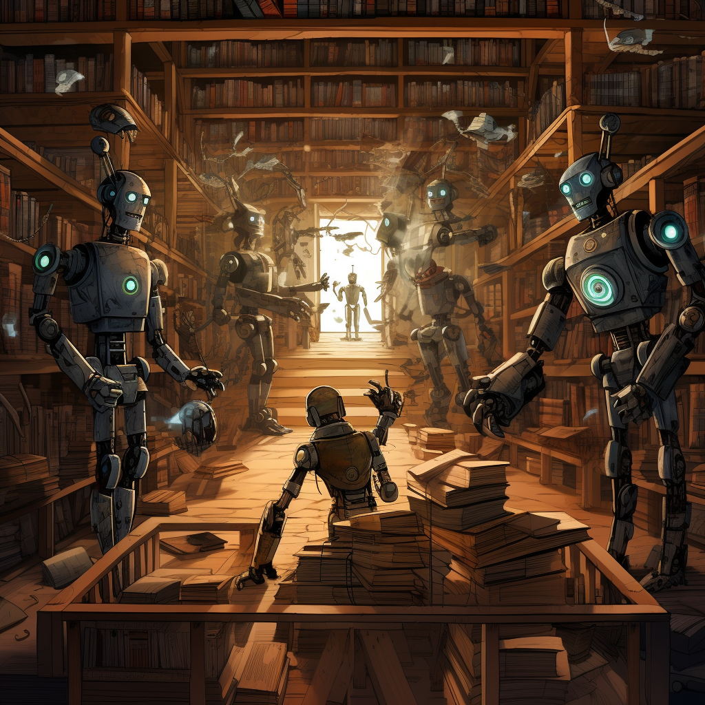 Um grupo, alimentado por, são distribuídos, enquanto outros